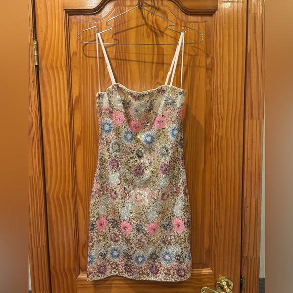 12th Tribe Multicolor Sequin Mini Dress - Picture 2 of 4